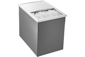 VEVOR Drop in Ice Chest, Stainless Steel Drop in Cooler, Commercial Ice Bin with Lid for Outdoor Kitchen Patio Bar, Drain-Pipe Set Included, Cooling Bins with Cover for Cold Wine Beer