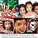 Face Painting Kit- Safe Non Toxic 12 Vibrant Color Palette . Professional Quality Face & Body Paint Kits with 2 brushes and Bonus E-book. Ideal birthday present.!
