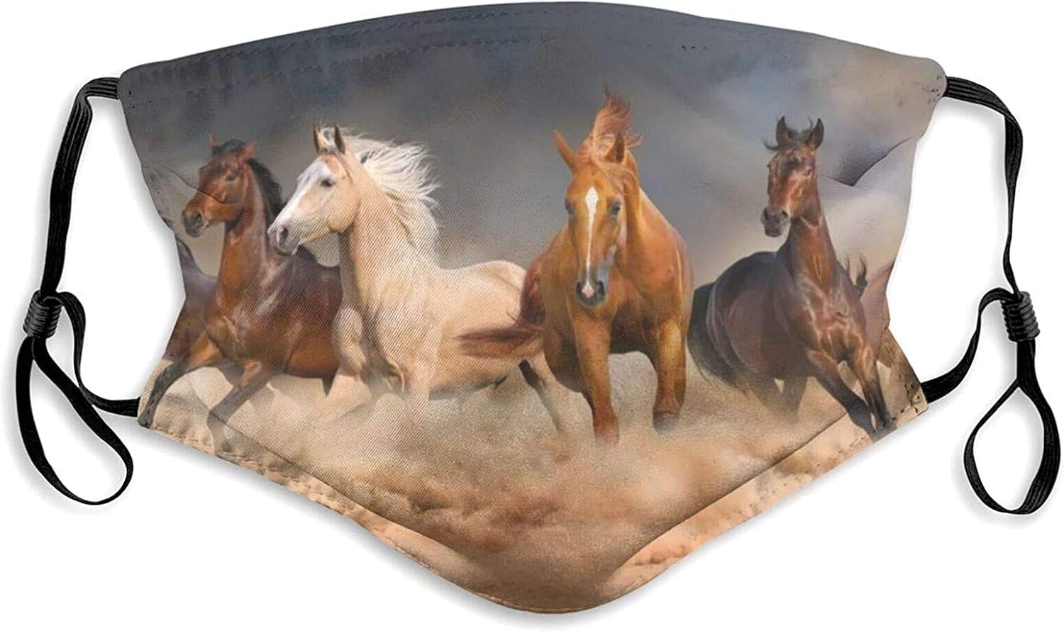 A Group of Horses Running Face Masks Washable Reusable Safety Masks Protection from