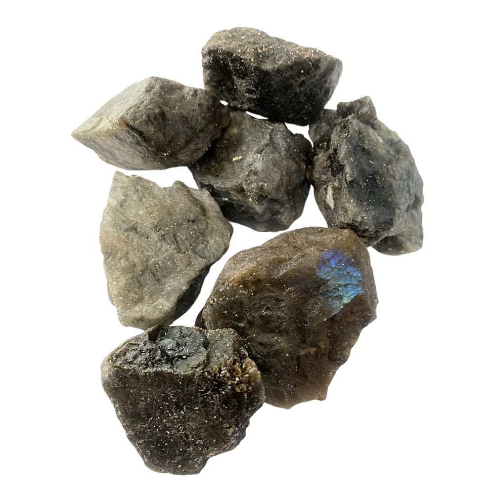 VIE Raw Rough Cut Crystals, 80-100g, Pack of 12, Labradorite