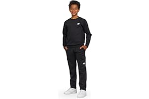 New Balance Boys and Toddlers’ 2 Piece Set – Soft Fleece Crewneck Pullover Sweatshirt Cargo Sweatpants Sweatsuit (2T-12)