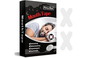 Fancy Shop Mouth Tape for Sleeping- 90Pcs Anti-Snoring Strips for Improved Nose Breathing and Snore Reduction, Pain-Free Removal and Hypoallergic Tape