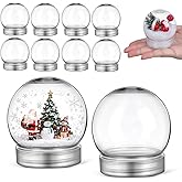 Happyyami Plastic Snow Globe 30pcs DIY Clear Plastic Water Globe Snow Globe 4inch Clear with Screw Off Cap for DIY Crafts Christmas Home Decoration Kit