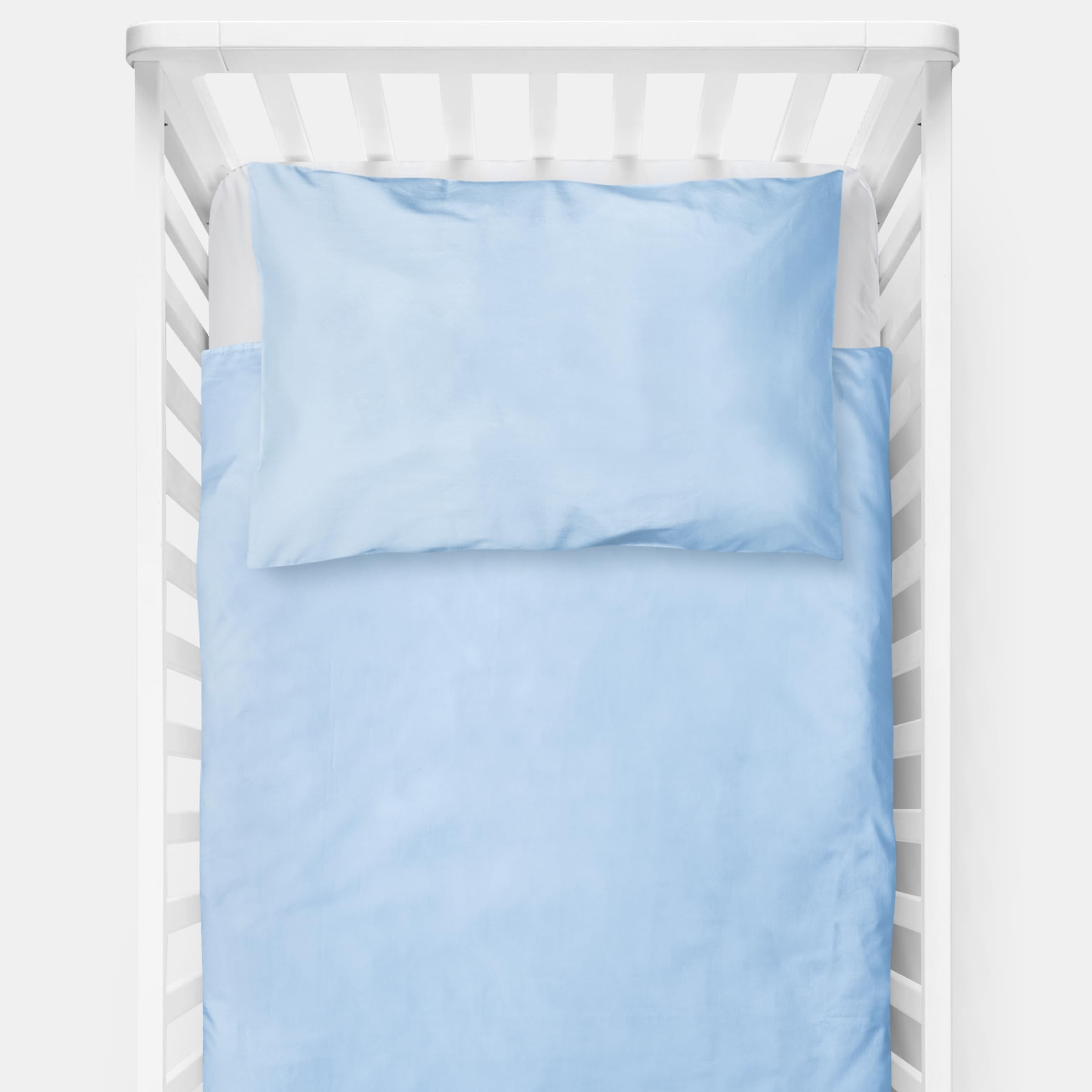 Baby Comfort 4 Piece Toddler Kids Cot Bed Set 135x100 cm Duvet Pillow Duvet Cover Pillowcase 12M+ (Blue)