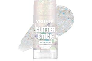 YBUETE Rainbow Face and Body Glitter Stick for Sparkling Makeup, Hair Glitter Accessories for Women, Highlighting Stick for Fairy Dust Makeup, Cheerful Face Glitter for Festive Parties and Carnivals