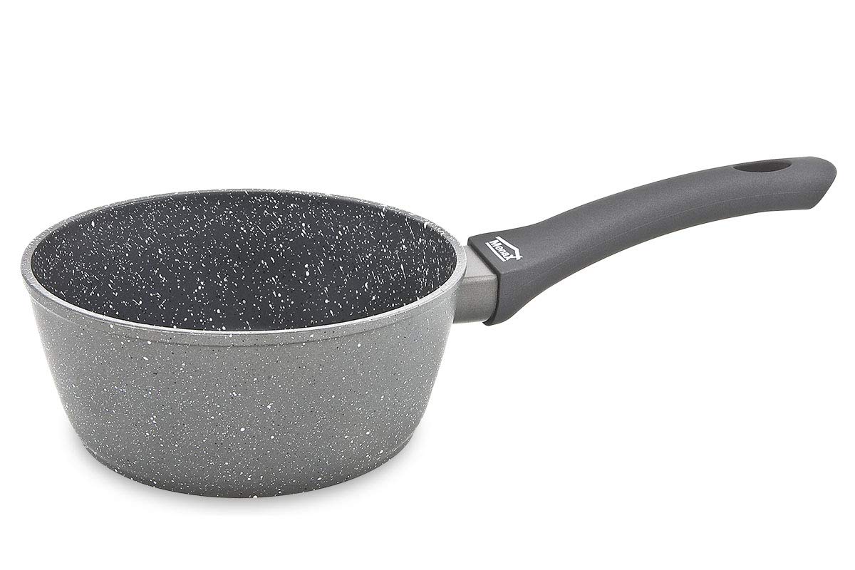 Menax - Sauce Pan - Aluminium Kitchen Saucepan - Milk Pan - Stone Design - 18 cm