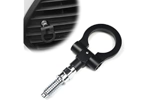 NTNEV Universal Car Bumper Screw-on Tow Hook, Durable Metal Rear Tow Hook, Automotive Accessories (Black)