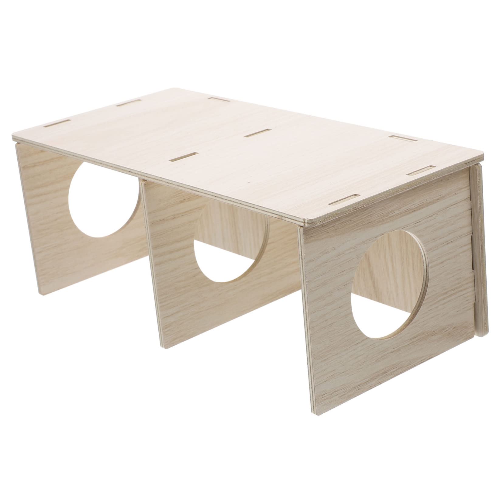 YARNOW Wooden Hamster House for Pets Multi-use Guinea Pig Hideout Chew-friendly Cabin Fun Design for Sleeping Playing Cage Decor and Present for Hamster Lovers