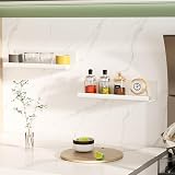 WELDUN Floating Shelf Set of 2 32 cm Wall Shelves No Drilling White view 5