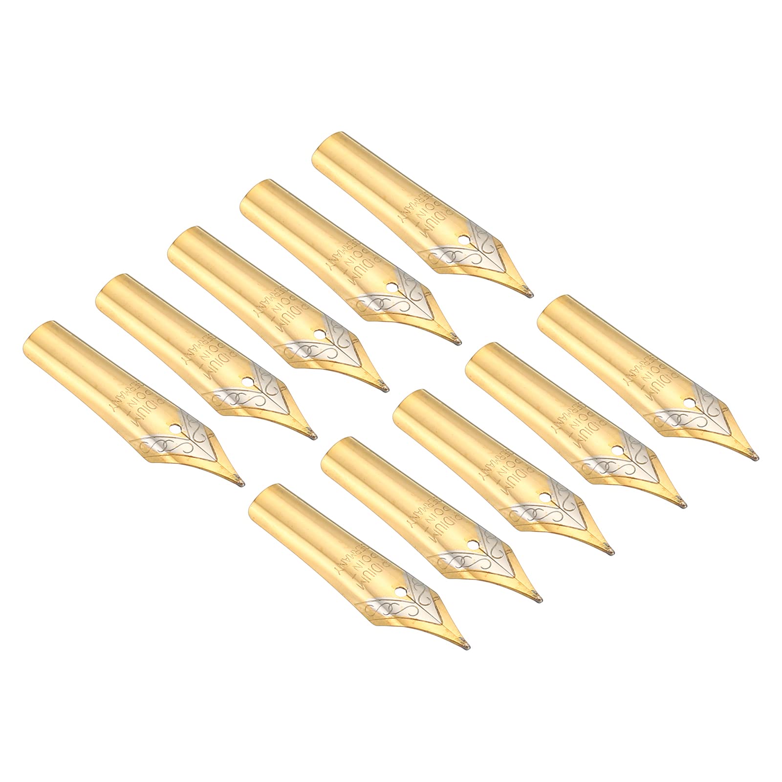 PATIKIL 0.5-0.7mm Line Width Fountain Pen Nib Replacement, 10 Pack 304 Stainless Steel Ink Dip Calligraphy Pen Nib for Drawing Writing, 2 Colors