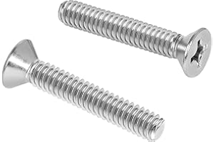 OUSCHR 1/4"-20 x 1-1/2" Countersunk Flat Head Machine Screw Bolts, Full Thread, 304 Stainless Steel, 25 PCS