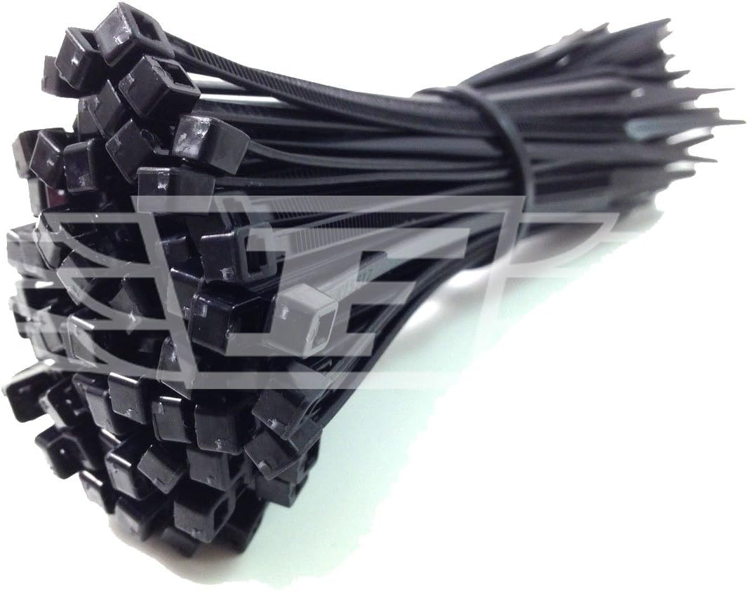 100 x Cable Ties (Pick Your Colour) / TIE Wraps/Zip Ties, 4.8mm x 300mm + Free UK DELIVERY (Black)