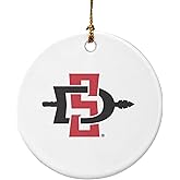GRAPHICS & MORE San Diego State University Primary Logo Porcelain Holiday Christmas Tree Ornament - 2.8" (7.1 cm)