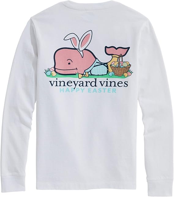 Vineyard Vines Manga Larga Dapper Pascua Ballena Bolsillo Camiseta Camiseta para Niños Amazon