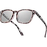 Classic Square Light Tinted Driving Glasses for Women Men Anti Glare Polarized Grey Lightly Tinted Sunglasses for Dawn/Dusk