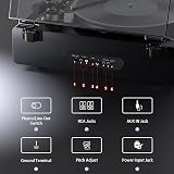 1 BY ONE High Fidelity Record Player All-in-One Turntable with Built-in Speakers view 4