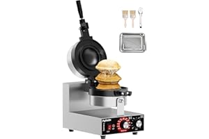 Popfoodex Ufo Burger Maker Machine, 110V Electric Ufo Sandwich Maker w/Adjustable Temperature and Timer, Stainless Steel Ice Cream Burger Maker for Dining Room, Kitchen, Restaurant, Burger Sealer