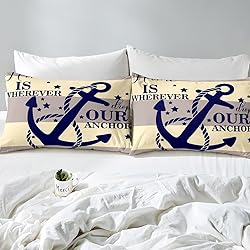 Navy Blue Anchor Comforter Set Full Ocean Nautical