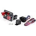 Ignition Switch Panel (12V) 2 in 1 Car Racing Switch Panels with LED Toggle Push Button Ignition Switch Kit for Truck RV Race REENKEY (Carbon Fiber)