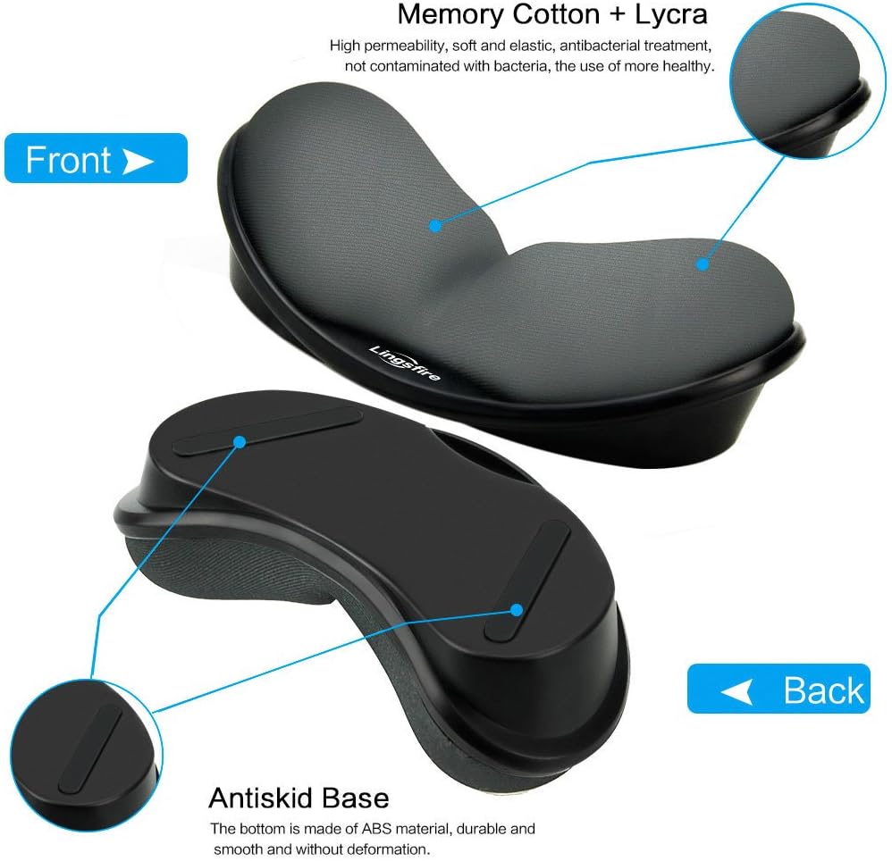 LINGSFIRE Memory Foam Mouse Wrist Rest Keyboard Wrist Rest Pad Anti-skid Mousepad Support Wrist Rest Mat for Office Computer Laptop Mac- Durable Comfortable Lightweight Easy Typing Pain Relief (Black) : Home Audio & Theater