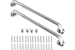 2 Pack 24 Inch Shower Grab Bar, iMomwee Chrome Stainless Steel Bathroom Grab Bar Handle, Bathroom Shower Balance Bar,Safety Hand Rail Support,Handicap Elderly Senior Assist Bath Handle(1.25" Diameter)
