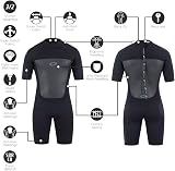 Osprey Origin Men Shorty Wetsuit 3mm 2mm Underarms Black XXXL view 3