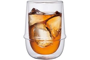 KINTO 23106 Kronos Double Wall Iced Tea Glass, 11.8 fl oz (350 ml), Heat Resistant Glass, Microwave and Dishwasher Safe, Gift