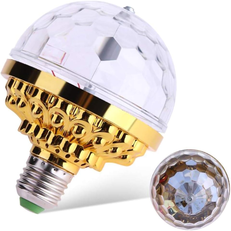 Hasde Party Lights Activated Disco Ball with Rotating Crystal Magic Ball RGB LED Stage Light for Home Room Dance Parties Birthday DJ Bar Karaoke Xmas Wedding Show Club Pub