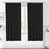 H.Versailtex Blackout Curtains 66x72 Two Panels Pencil Pleat Thermal Room view 2