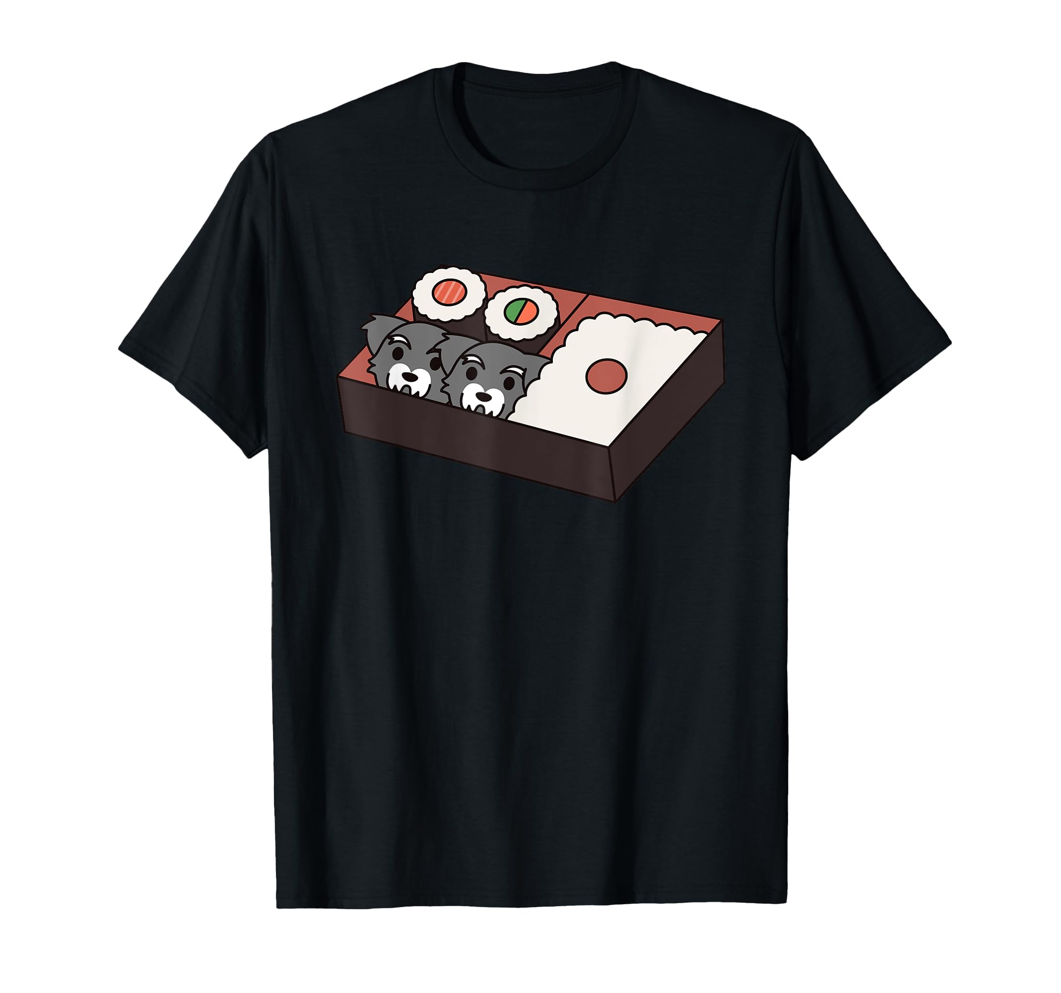 Sushi Bento Box Schnauzer Dog T-Shirt