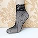 8 Pairs Women's Lace Fishnet Ankle Socks Stylish Black & Hollow Out Girls Dress