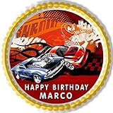Hot Wheels Edible Birthday Cake OR Cupcake Topper