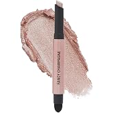 Makeup Revolution- Lustre Wand Shadow Stick- Fancy Champagne | Ultra-pigmented &amp; Shimmery lids | Seamless glide | Buildable, Metallic Formula | Sponge to dab &amp; blend the shades-1.6 g
