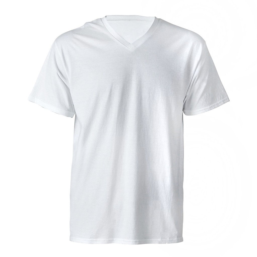 Faleto Basic Herren T-Shirt mit V-Ausschnitt Kurzarm T-Shirt Tops V-Neck, weiß/nachtblau/grau, Gr. L/XL (X-Large, Weiß)