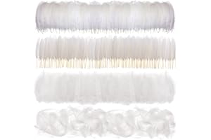 MWOOT 400 Pieces White Natural Goose Feathers 7-15 cm for Dream Catchers DIY Costume Halloween Costume Handmade Earring Wedding Party Decoration Activities Home Easter