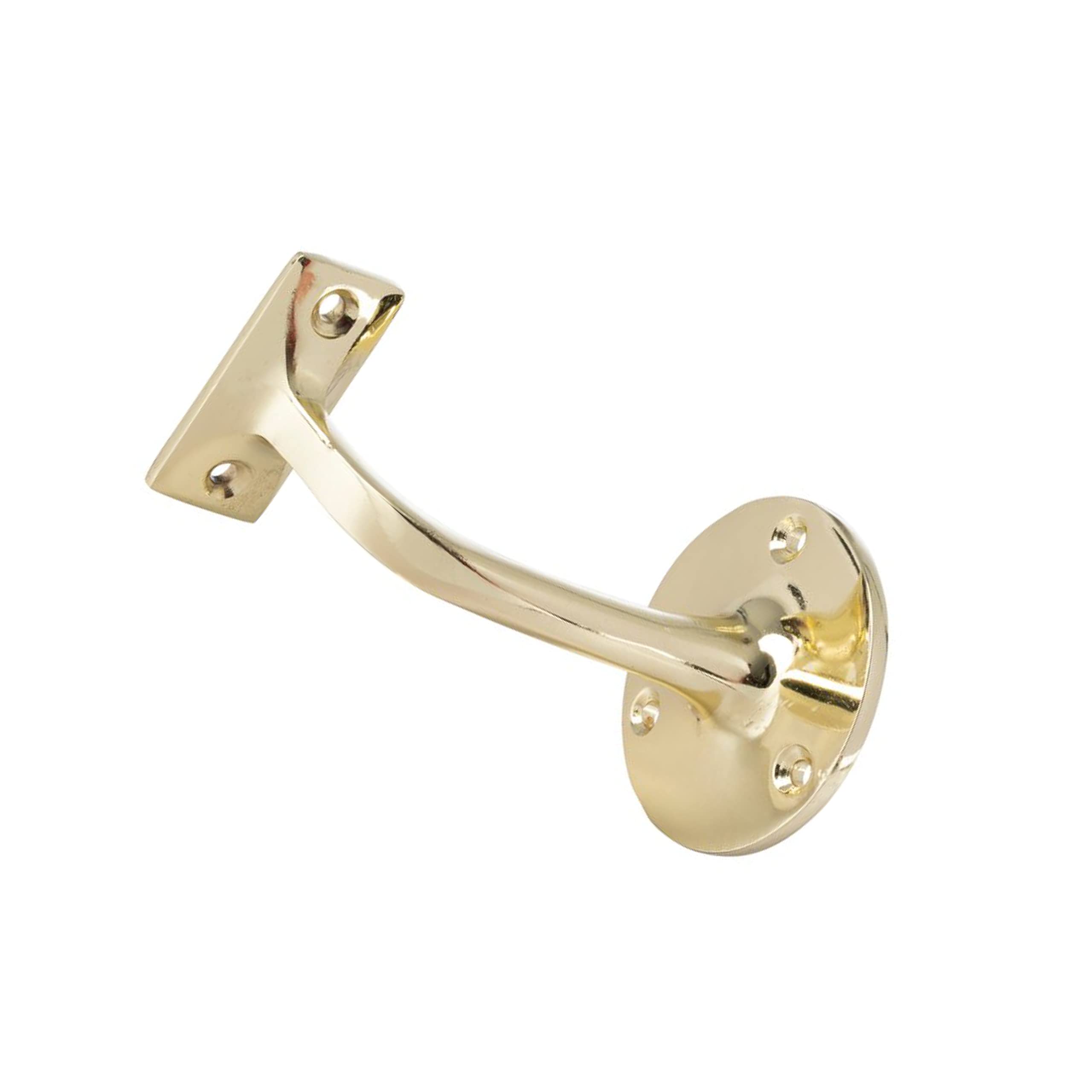 IRONZONEยฎ Handrail Bracket Satin Brass 65mm Support Banister, Both Functional and Stylish Providing The Perfect Finish to Any Stairway or Bathroom