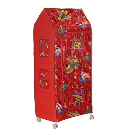 Archana Nhr Plastic Folding Baby Almirah ( 5 Shelf, Red)