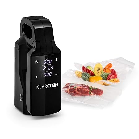 Klarstein Quickstick Free Sous Vide Stick • Temperaturbereich: 0-95 °C • Präzision: +/- 0,3 °C • LCD-Touch-Display • 60-Minut