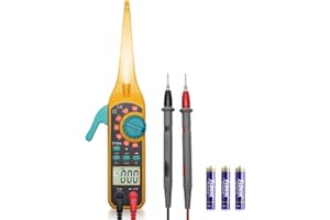 Automotive Circuit Tester with Hook Probe, 4-in-1 Digital Multimeter Auto Electrical Tester DC/AC Aging Voltage Resistance Co