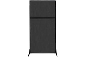 Versare Workstation Partition | Portable Wall Divider | Modern Office Cubicle | Free Standing Privacy Screen | Flexible Work Space | 33" x 70" Black Fabric Panels