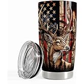 SANDJEST Hunting Tumbler 20oz Deer Hunting Gifts for Men Hunters Cup Stainless Steel Insulated Tumblers Coffee Travel Mug Hunter Gift for Birthday Christmas