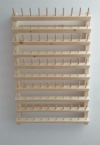Kombinierter Garnrollen- und Spulenhalter aus Holz für die Wand