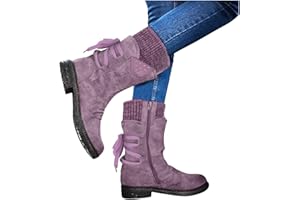 Rvidbe Boots for Women with Heel, Womens Stylish Vintage Knee High Boots Casual Fall Winter Comfort Tall Boots Shoes