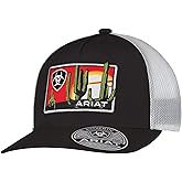 ARIAT Men's Trucker Cap with Desert Scene Patch and Snapback Closure