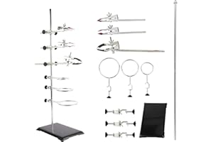 Laboratory Stand Support Metalware Set - Premium Iron Material Support Stand, Lab Clamp Flask Clamp Condenser Stand 60cm