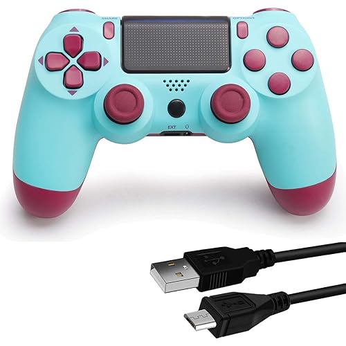 Game Controller for PS4, Wireless Remote for Play Station 4 with Dual Vibration Game Joystick(Charm Blue, NOT-OEM)