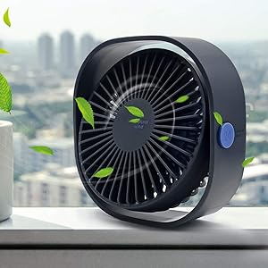 Mini USB Desk Fan, 3 Speed Personal Small Desktop Table Quiet USB Fan for Home Office Car Outdoor Travel (Blue)