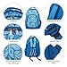 Reinforced Water Resistant School Backpack and Insulated Lunch Bag Set-Vintage Blue Paisley
