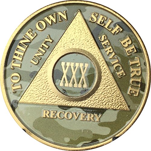 30 Year AA Medallion Camo Gold Plated Anniversary Chip Camouflage Color