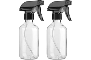 LIKEALOT 2 Pack Leakproof Spray Bottles 300ml - Adjustable Nozzle (Mist/Jet), Refillable PET Plastic for Hair, Cleaning, Plants, Travel | BPA-Free, No-Spill Design, Salon & Home Essentials (Clear)